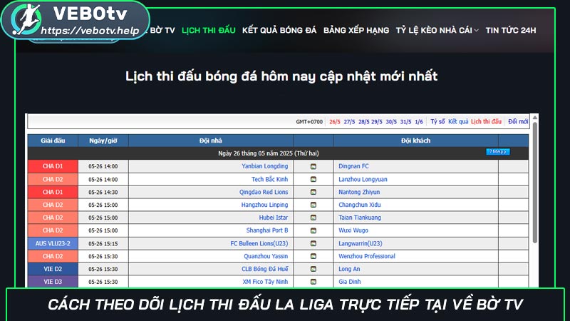 Lịch thi đấu La Liga - Cập nhật lịch thi đấu và thông tin thú vị Cách theo dõi lịch thi đấu La Liga trực tiếp tại Về Bờ TV